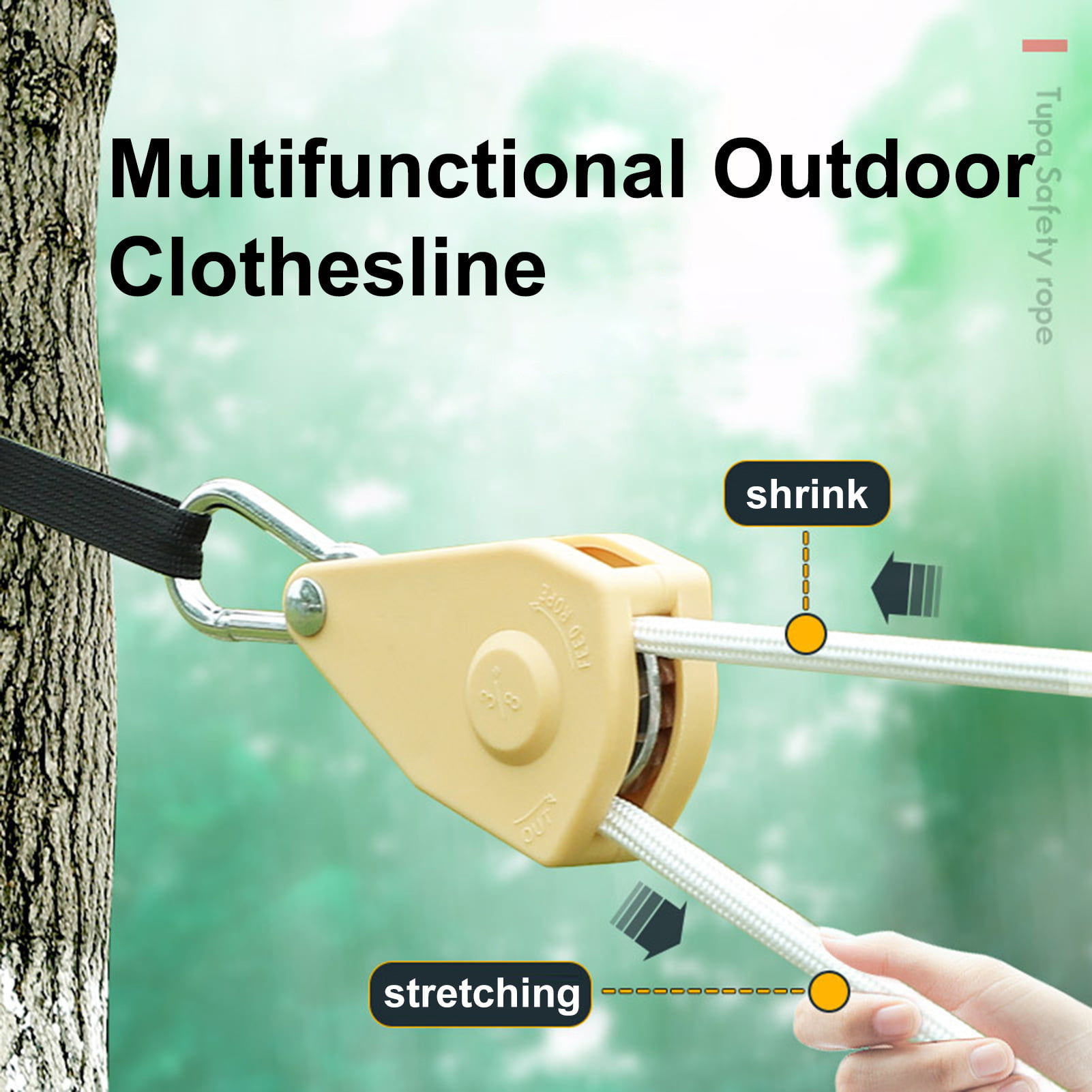 Portable Travel Clothesline Cord, Adjustable Strong Windproof Camping  Clothes line, Laundry Drying Rope for Hotel Trip, Cruise, Outdoor/Indoor 