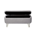 thumbnail image 4 of Storage Ottoman Bench,End of Bed Bench with Large Storage Space and Metal Legs,Upholstered Entryway Bench for Living Room Bedroom End of Bed Entryway,Gray, 4 of 7
