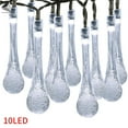 thumbnail image 2 of PULLIMORE 10 Led Solar Fairy String Lights Waterproof Falling Rain Drop Icicle Lights for Wedding Party Christmas New Year (White), 2 of 7
