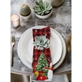 thumbnail image 2 of Christmas Snowman Cloth Napkins Set of 6 Reusable Dinner Napkins, Black Red Checked Snowflake Pine Tree Cocktail Napkin Washable Table Napkins for Wedding/Holiday Party/Baby Shower 20"x20", 2 of 7