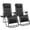 Black, variant on Zero Gravity Outdoor Lounge Chair, Folding Adjustable Recliner, Breathable Fabric for Patio Beach Pool Terrace, Blue 2-Pack