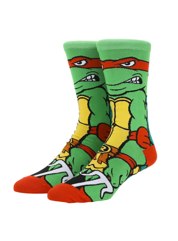 Teenage Mutant Ninja Turtles Raphael Animigos Men's Crew Socks