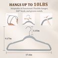 thumbnail image 4 of Premium Velvet Hangers 30 Pack, Heavy Duty Study Gray Hangers for Coats, Pants & Dress Clothes - Non Slip Clothes Hanger Set - Space Saving Felt Hangers for Clothing, 4 of 6