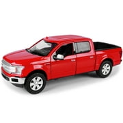 2019 Ford F-150 Lariat Crew Cab Pickup Truck Red 1/24-1/27 Diecast Model Car by Motormax