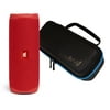 JBL Flip 5 Red Portable Bluetooth Speaker w/Divvi! Hardshell Case Bundle
