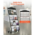 thumbnail image 2 of KFFKFF 4-Tier Brochure Display Rack with Wheels, Movable Floor-Standing Magazine Holder for Shops, Offices, Exhibitions, and Craft Fairs, 2 of 9