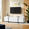 thumbnail image 2 of DIYART 67" W High-Gloss Modern TV Stand for TVs up to 75", Stylish Media Console for Living Room & Bedroom, White, 2 of 7