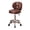 Brown_B, variant on Drafting Chairs Adjustable Height Oiled Leather Rolling Stools,Office Desk Chair with Back and Footrest,Swivel Stool for Lab Counter Salon