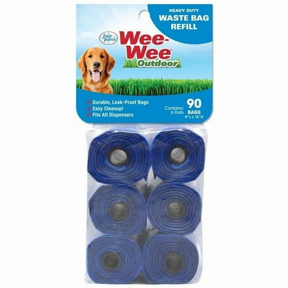 Four Paws Products 045663975739 Wee Wee Outdoor Heavy Duty Waste Bags, 90 Count
