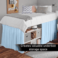 thumbnail image 2 of Egylin Dorm Room Bed Skirt 800TC Egyptian Cotton - Ruffled Style Dorm Sized - Egyptian Cotton Bed Skirts Tailored ( Twin XL/ 46" drop , Light Blue), 2 of 5