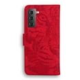 thumbnail image 4 of SaniMore Case for Samsung Galaxy S22 Tiger Embossing Flip Wallet, [RFID Blocking] PU Leather Magnetic Clasp Cover with Card Holder & Kickstand Full Body Protective Shell, Red, 4 of 9