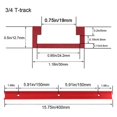 thumbnail image 4 of 2pc Aluminum 400mm Double-Cut Profile Universal 3/4 T-Track, 4 of 5