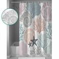 thumbnail image 2 of Shower Curtain, Ocean Coral Starfish Shell on White Waterproof Shower Curtain Set with Hooks for Bathroom Showers,Stalls and Bathtubs,72x72In Colorful Underwater World, 2 of 9