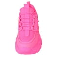 thumbnail image 4 of Berness Women Chunky Platform Sneakers Lace Up Fashion Trainers Thick Sole Casual Walking Light Weight Shoes Blair02 Hot Pink Fuchsia 8, 4 of 6