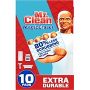 Mr. Clean Magic Eraser, Extra Durable, Shoe, Bathroom, and Shower Cleaner, Cleaning Pads with Durafoam, 10 Count