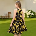 thumbnail image 3 of Abcomgle Summer Dress for Girls 7-8 Casual Halter Neck Sleeveless Midi Dress Floral Print A-line Sundresses Holiday Swing Skirt 7-8 Years,Pink, 3 of 7