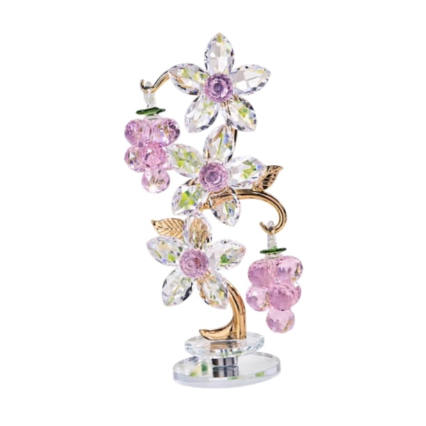 Estatua rosa con forma de fruta de cristal, flores, pisapapeles, decoración, figura decorativa para el hogar, mesa, sala de estar