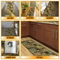 thumbnail image 4 of Ottomanson Non-Slip Hallway Runner Rug 1'10" x 7' Perfect for High Traffic Areas, Brown/Green Damask, 4 of 14