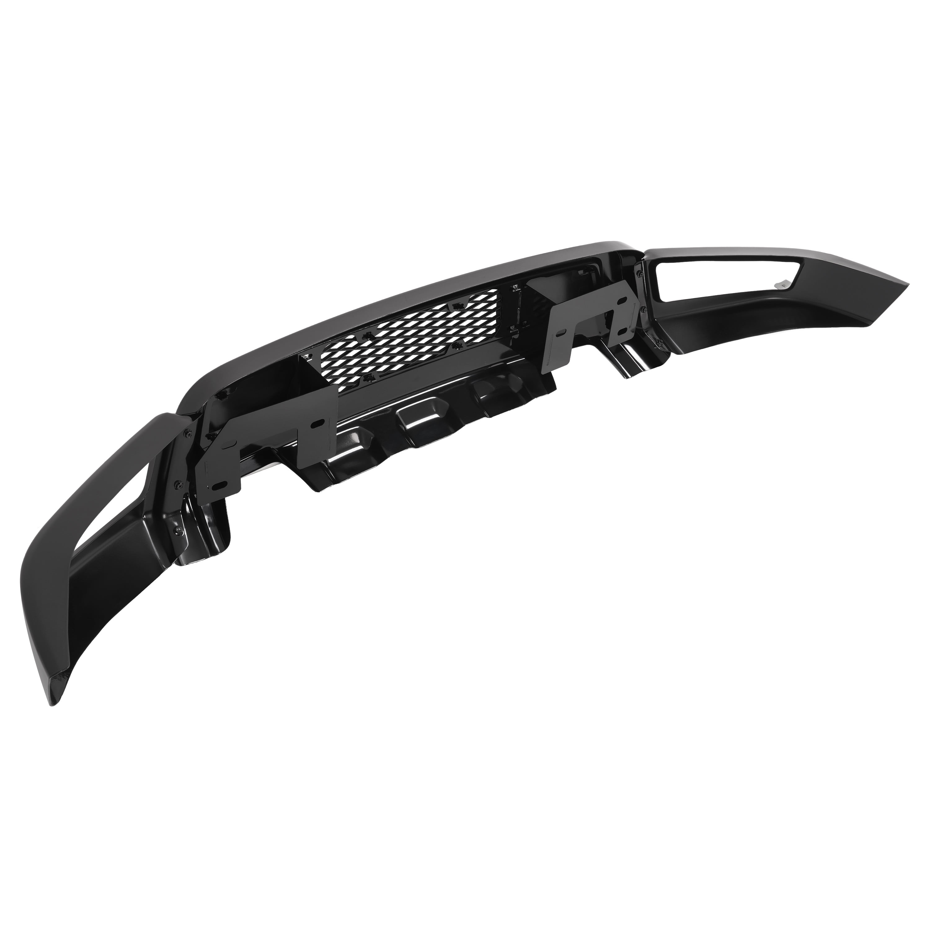 Kojem Front Bumper Assembly for 2021 2022 Ford F150 F-150 Raptor Style W/Fog Light Holes Steel+Plastic Powder Coated Black 3 Pcs