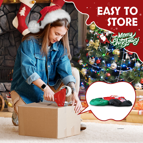 Alvantor 14 ft Lighted Inflatable Santa Claus with Gift Bag, Red, Outdoor Christmas Yard Decoration