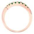 thumbnail image 5 of 0.235 ctw Wedding Band for Women - 14K Rose Gold Simulated Emerald Stackable Eternity Ring, 5 of 6
