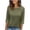 Army Green-TOPS, variant on Inverlee 3/4 Sleeve Round Neck Button Accent T-Shirt for Women Casual Loose Fit Blouse Summer Loose Comfy Daily Wear Tops Blue L