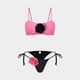 thumbnail image 4 of Conjunto de Bikini con cuello Halter para mujer, traje de baño de 3 piezas de Color liso con cobertura, ropa de playa Sexy para verano, 2024, 4 of 5
