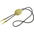 thumbnail image 2 of GHSDFBB Golden Initial A to Z in Flower Nursery Cowboy Bolo Tie with Cowhide Rope, 2 of 3