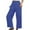 Blue, variant on Womens Loose Long Pants Pocket Fashionable Solid Color Cotton High Waisted Wide Leg Sweatpants Beige Size 3XL