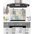 thumbnail image 5 of nqOlkjepod Large Induction Cooktop Protector Mat 36"x21", Blue Beige Color Blocks Stove Top Covers for Electric Stove, Abstract Oil Painting Art Stove Burner Cover Mats, Glass Top Stove Cover, 5 of 8