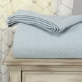 thumbnail image 2 of Superior Dobbyweave Knit Cotton Blanket, All Season Bed Blanket, King 90" x 108", Light Blue, 2 of 8