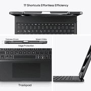 Pekarejue Wireless Keyboard Case for iPad Air 13 inch M4 M3 M2 & iPro 12.9-inch 6th 5th 4th 3rd Generation: Smart Trackpad RGB Backlit, 360 Degree Rotating Protective Cover and Pencil Holder Black