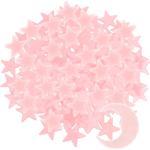 Glow in The Dark Stars for Ceiling, 100Pcs 3D Star Stickers, Glowing Plastic Wall Decals for Bedroom Boys Kids Room Decor (3cm Stars)