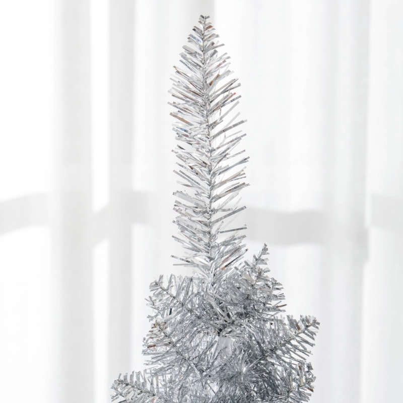 Alvantor Christmas Tree Unlit Pencil with 294 Tips, Slim Holiday Decor 17.75"x17.75"x60" 5ft Silver