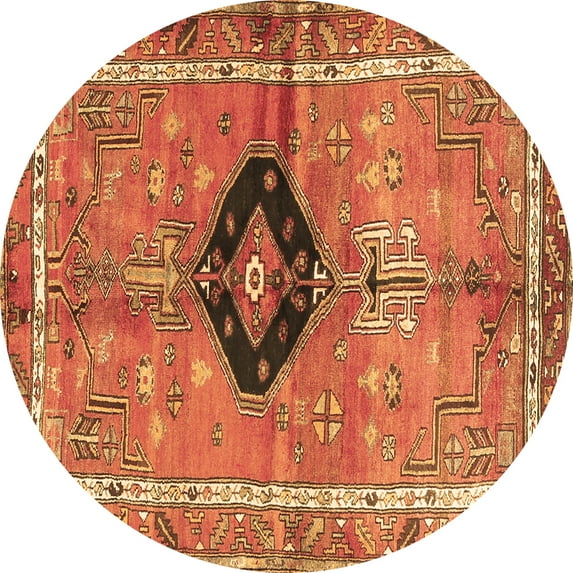 Ahgly Company Indoor Round Persian Brown Traditional Area Rugs, 7' Round