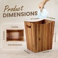 thumbnail image 5 of TIDITA 2 Gallon Acacia Wooden Bin, Wastebasket – Decorative Bathroom Trash Can, Waste Basket for Bedroom, Office, Wood Bathroom Accessories, Boho, 5 of 7