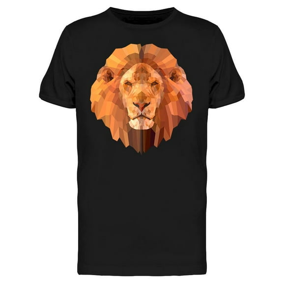 Lion Polygon Geometric T-Shirt Men -Image by Shutterstock, Male 3X-Large