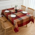 thumbnail image 2 of Rectangle Tablecloth 60" x 84" Winter Brown Plaid Table Cloth - Oblong Autumn Polyester Red Brown Harvest Checkered Gingham Christmas Table Cover Reusable Water Resistant for Fall Thanksgiving, 2 of 8