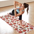 thumbnail image 6 of Red Strawberry Plants Fruit White Pattern Hot Yoga Mat Towel Non Slip for Hot Yoga - Quick-Drying Yoga Mat Cover with 4 Corner Pockets with Travel Bag - Hot Yoga Towel Non Slip 74"x26", 6 of 6