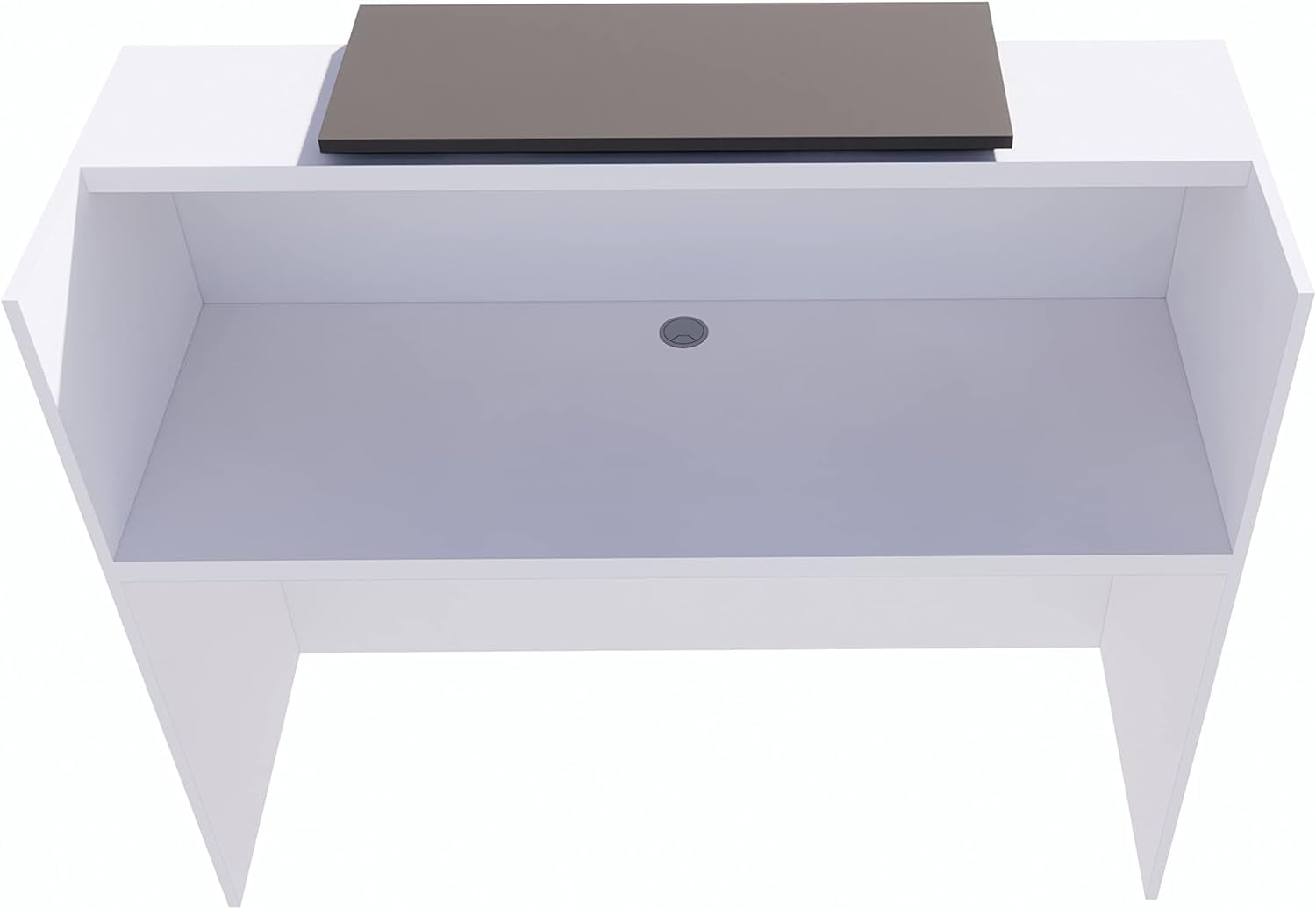 UGOS ICN 53 Inch Modern Reception Desk with Transaction Counter, Laminate Desktop, Front Welcoming Desk, Multifunctional Standing Table for Home, Office, Beauty Salon, and Lobby (White & Anthracite Gr