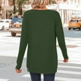 thumbnail image 3 of Womens Long Sleeve Tunic Tops with Pockets Casual Long Sleeve Shirts Plain Boat Neck Tshirt Loose Fit Basic Blouses Green XL, 3 of 6