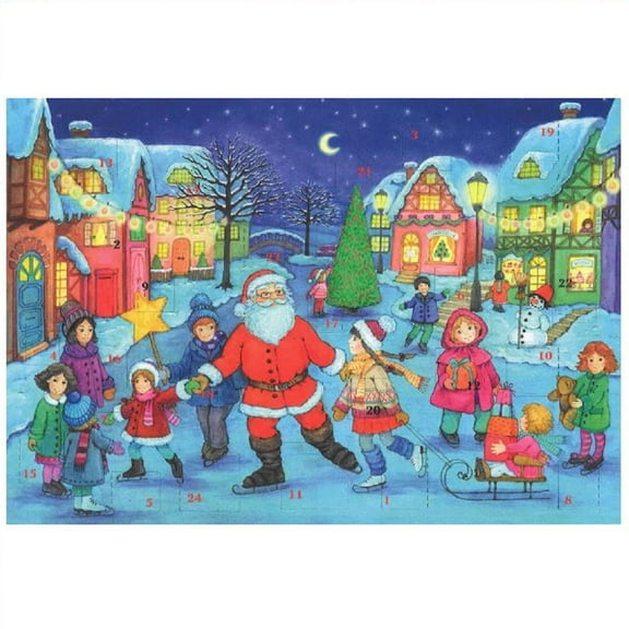 Skating with Santa Claus Ice Skating Children German Christmas Advent Calendar