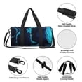 thumbnail image 6 of Gaeub Blue Marble And Gold Lightweight Travel Cylinder Bag Gym Tote Bag Sports Training Duffle Bag with Pockets and Straps, 6 of 8