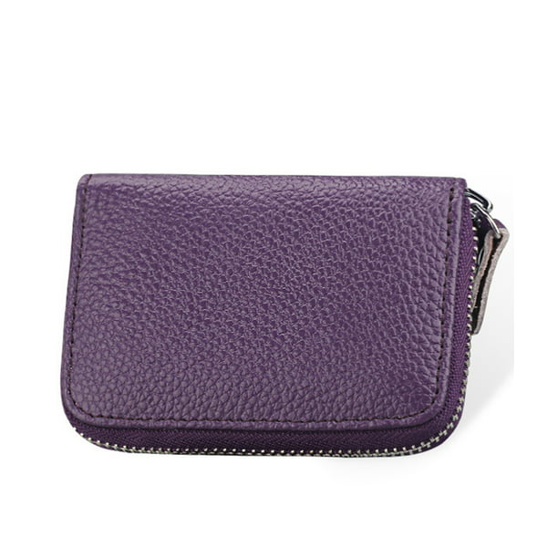 Women's Leather Credit Card Holder Accordion Style Zip Around Wallet ...