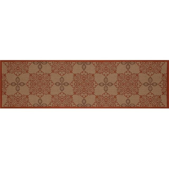 30270 Tapis d'Art 3 x 9 Pi. Collection Plymouth Milan Tapis de Couloir Intérieur & Extérieur, Rouge