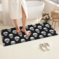 thumbnail image 4 of Black White Skull Pattern Bathroom Rugs Mat,Non Slip Microfiber Bathroom Rug,Rubber Backing,Soft Bathroom Mats for Bathroom Floor,Tub and Shower,60x24in(150x60cm), 4 of 5