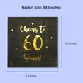 thumbnail image 5 of Cheers to 60 Years Cocktail Napkins | Happy 60th Birthday Decorations for Men and Women and Wedding Anniversary Party Decorations | 50-Pack 3-Ply Napkins | 5 x 5 inch folded (Black), 5 of 9