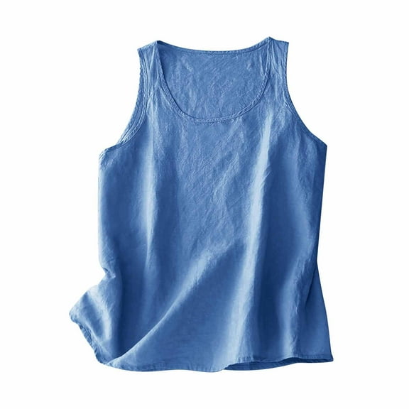 DQRPSEETB Tank Top Linen Tank Tops Womens Casual Lightweight Vest Vintage Loose Fit Soft Pullover 2024 Summer Shirts Sleeveless Blouses for Women
