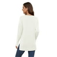 thumbnail image 4 of Uvplove V Neck Sweaters for Women Lightweight Knit Pullover Sweater,US Size S-2XL In Beige White, 4 of 12
