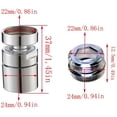 thumbnail image 2 of Abastado Aireador para grifos - Giratorio 360° - Aireador de ahorro de agua - Para cocina y baño - Apto para grifo con rosca exterior M22 o rosca interior M24., 2 of 8